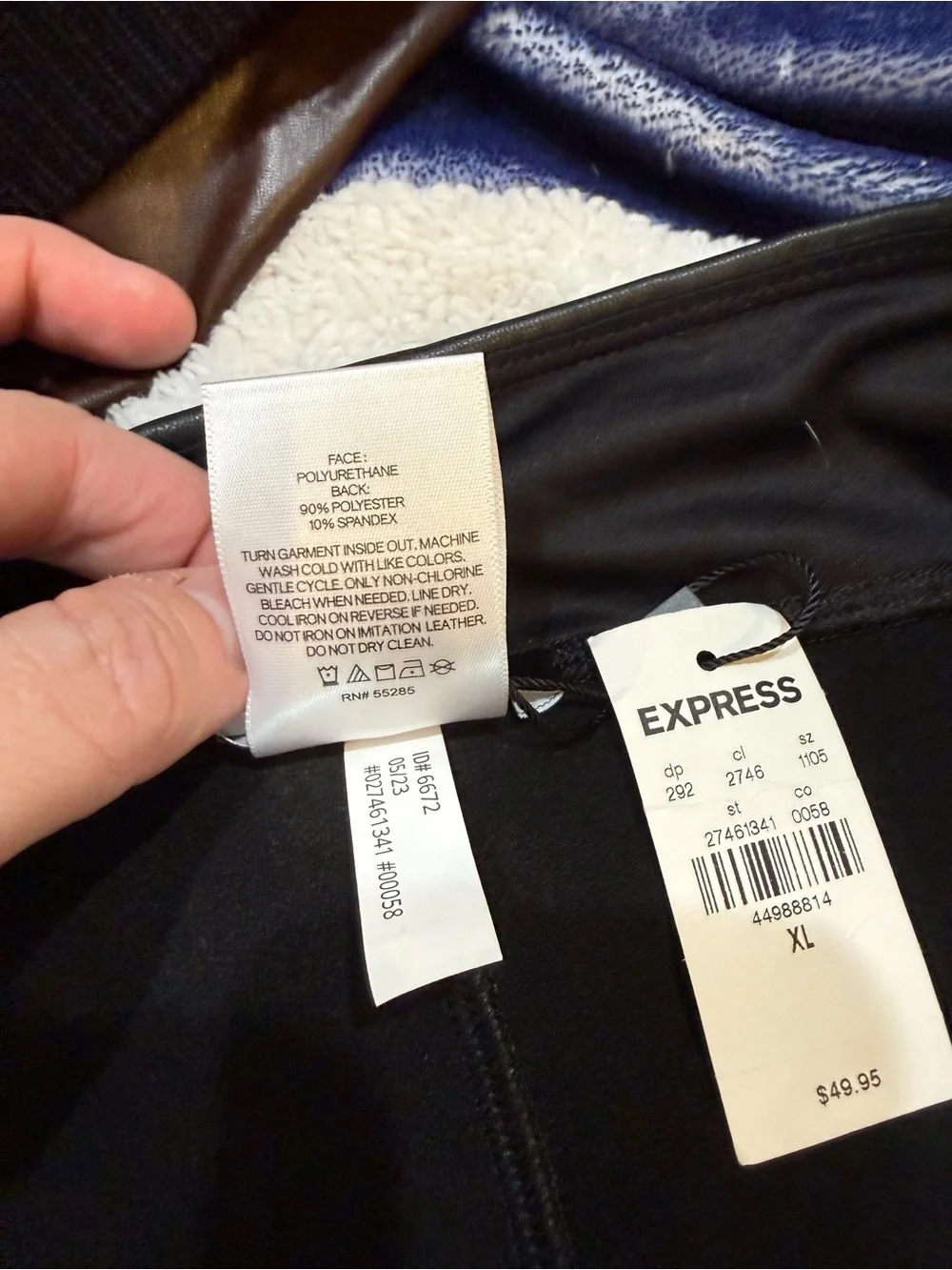 Express Black Faux Leather Leggings XL